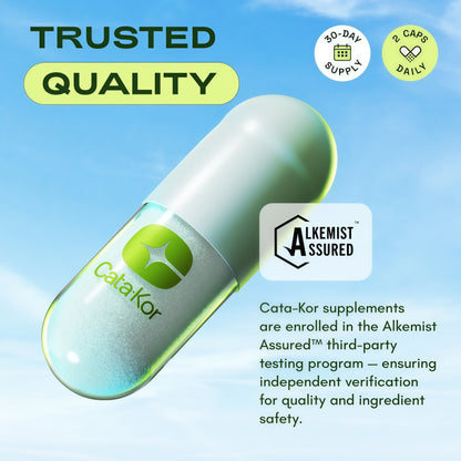 Cata-Kor NAD+ Core | Liposomal NAD+ Supplement | NMN Supplement Alternative | Third-Party Tested | NAD Core | 250mg | 60 Capsules | 30-Day Supply | Supplement Facts